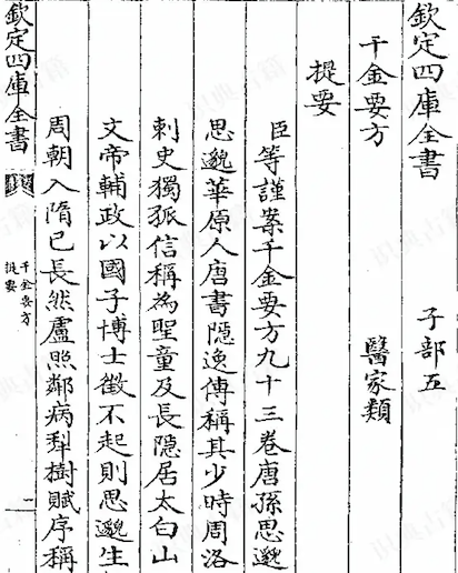 Beiji Qianjin Yaofang (Essential Formulas for Emergency Use Worth a Thousand Gold)