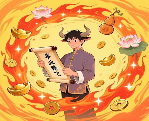 What are the effects of the Nine Purple Departing Fire Grand Cycle on those born in the Year of the Ox?