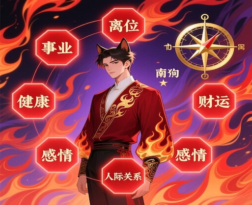 What are the effects of the Nine Purple Departing Fire Grand Cycle on those born in the Year of the Dog?